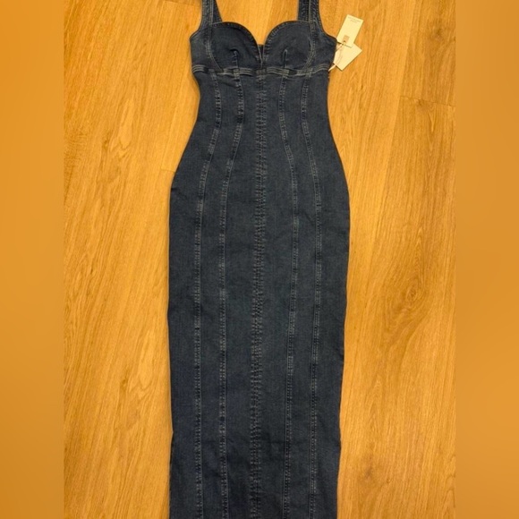 Good American Corset Long Dress in Indigo637 - Picture 2 of 5